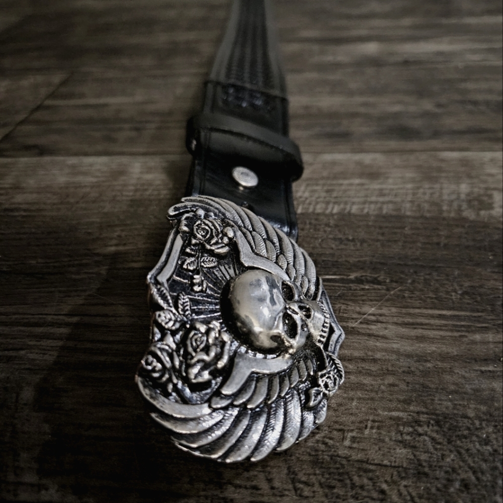 Black leather belt